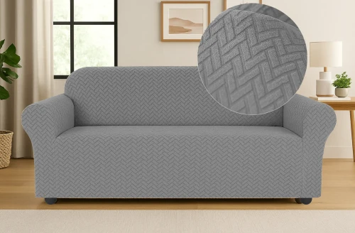 Pokrowiec na kanapę ŻAKARD Szary 3 osobowy