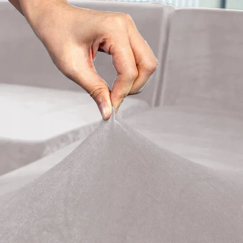 Pokrowiec na kanapę WELUR CHŁODNY BEŻ 3 osobowy