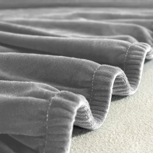 Pokrowiec na narożnik w kształcie litery "L" JASNY SZARY Welur