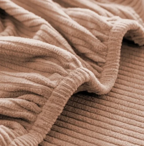 Pokrowiec na narożnik w kształcie litery "L" BEŻOWY Żakard Sztruks