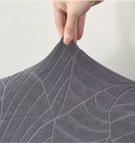 Pokrowiec na fotel USZAK ŻAKARD Liście SZARY