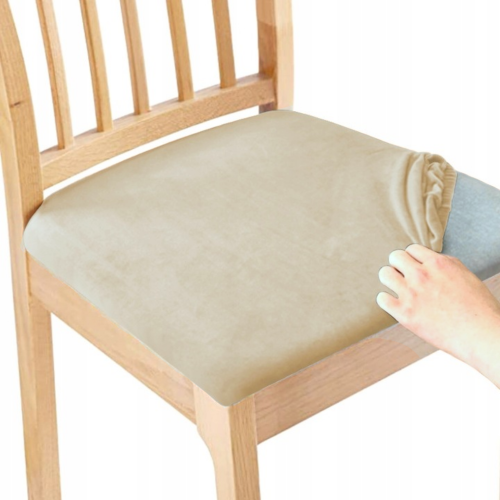 Pokrowiec na krzesło siedzisko krzesła 40x40 cm WELUR Kaszmirowy Beż