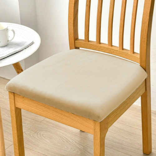 Pokrowiec na krzesło siedzisko krzesła 40x40 cm WELUR Kaszmirowy Beż