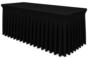 Pokrowiec na stół cateringowy bankietowy SKIRTING GŁADKI Czarny 180x76 cm