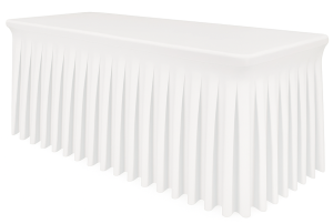 Pokrowiec na stół cateringowy bankietowy SKIRTING GŁADKI Biały 180x76 cm 