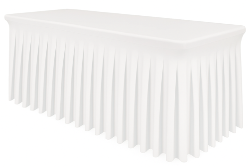 Pokrowiec na stół cateringowy bankietowy SKIRTING GŁADKI Biały 180x76 cm 