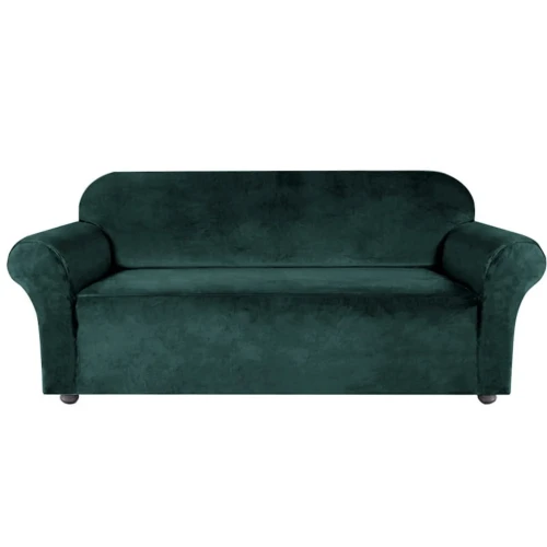 Pokrowiec na kanapę WELUR Butelkowa Zieleń 4 osobowy