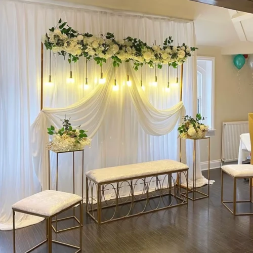 Stelaż na Balony Złoty KWADRAT 2m