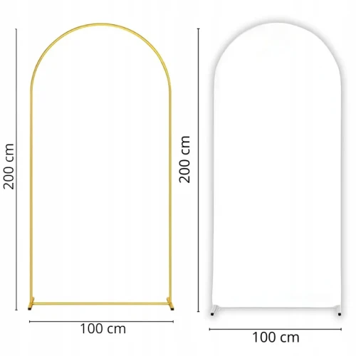 Zestaw Stelaż Złoty ŁUK + Pokrowiec BIAŁY 2M
