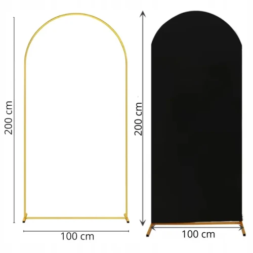 Zestaw Stelaż Złoty ŁUK + Pokrowiec CZARNY 2M