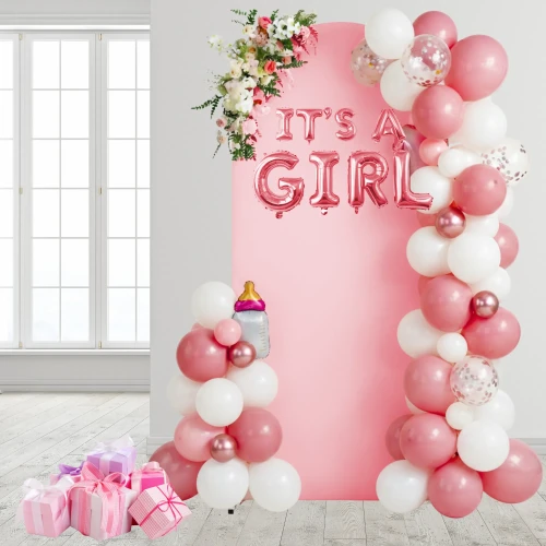 Zestaw Stelaż Złoty ŁUK + Pokrowiec RÓŻOWY 2M