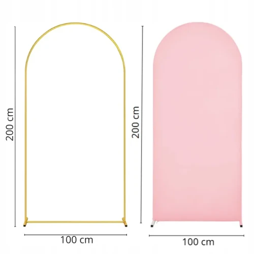 Zestaw Stelaż Złoty ŁUK + Pokrowiec RÓŻOWY 2M