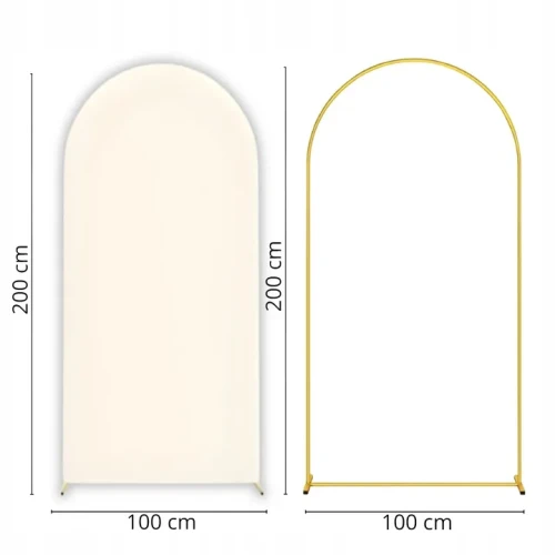 Zestaw Stelaż Złoty ŁUK + Pokrowiec BEŻ 2M