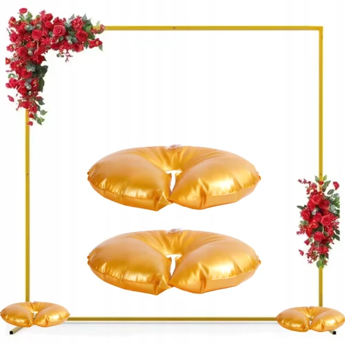 Zestaw Stelaż Złoty KWADRAT + 2 szt. Złote obciążniki