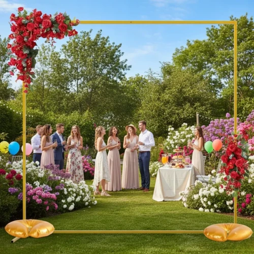 Zestaw Stelaż Złoty KWADRAT + 2 szt. Złote obciążniki