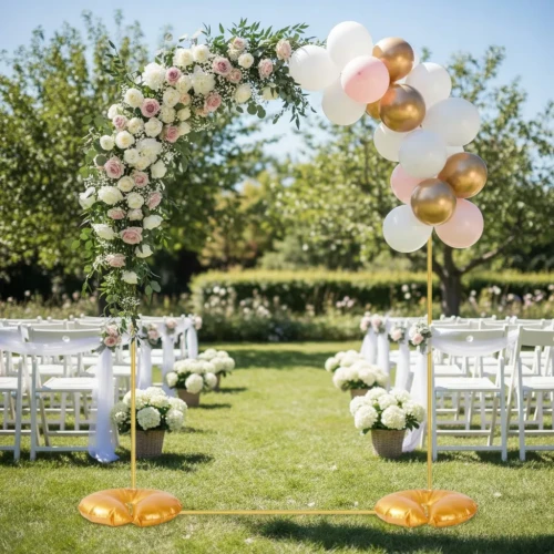 Zestaw Stelaż Złoty ŁUK + 2 szt. Złote obciążniki