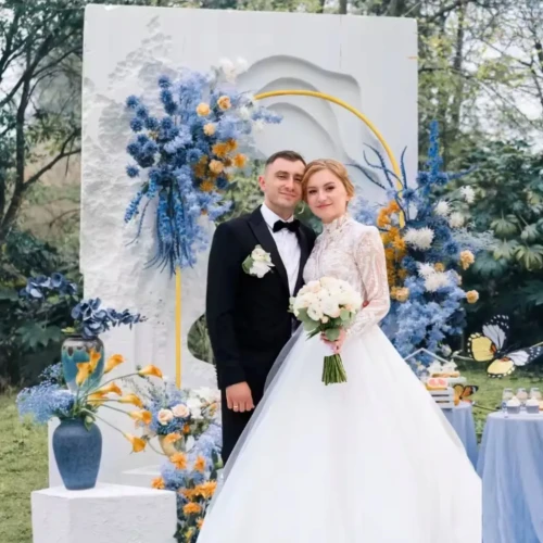 Zestaw Stelaż Złoty ŁUK + 2 szt. Złote obciążniki