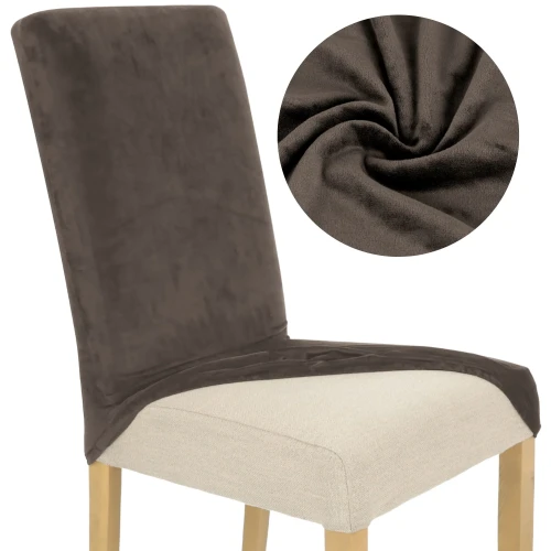 Pokrowiec na krzesło uniwersalny WELUR Kakaowy Brąz