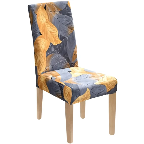 Pokrowiec na krzesło uniwersalny GŁADKI Liście Wzory 