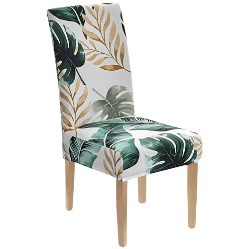 Pokrowiec na krzesło uniwersalny GŁADKI Liście Monstery Wzory