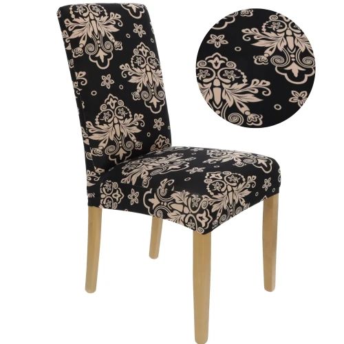 Pokrowiec na krzesło uniwersalny GŁADKI Czarny wzory