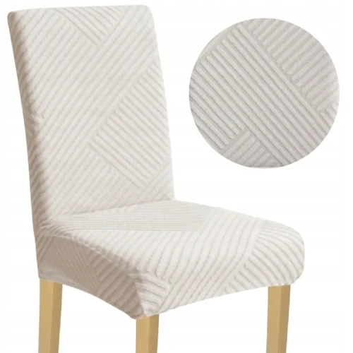 Pokrowiec na krzesło uniwersalny ŻAKARD Jasny Szary w Prążki