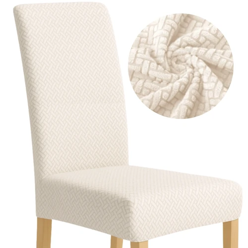 Pokrowiec na krzesło uniwersalny ŻAKARD Ecru