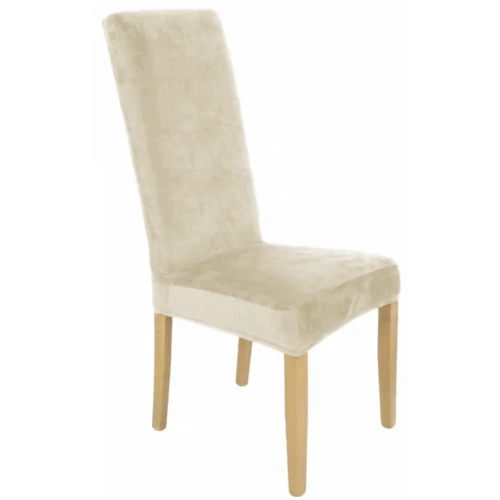 Pokrowiec na krzesło wysokie oparcie WELUR Kaszmirowy Beż