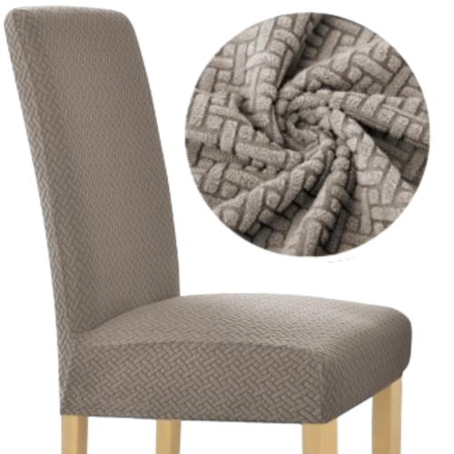 Pokrowiec na krzesło uniwersalny ŻAKARD Szary Beż