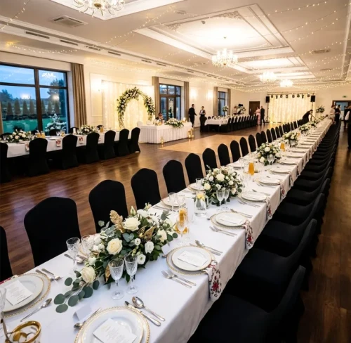 Pokrowiec na krzesło bankietowe 250 gsm GŁADKI Czarny