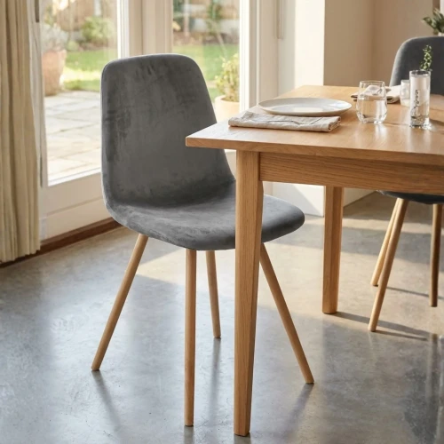 Pokrowiec na krzesło skandynawskie WELUR Szary