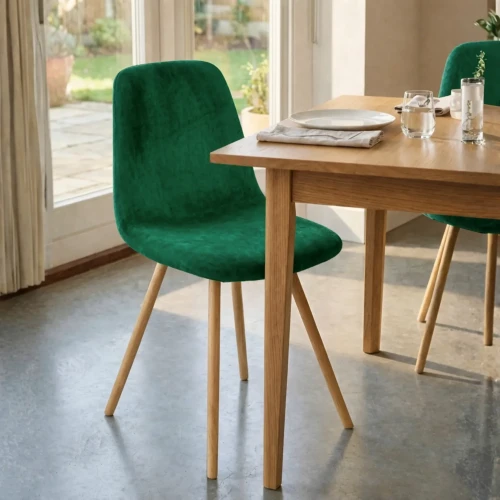 Pokrowiec na krzesło skandynawskie WELUR Butelkowa Zieleń