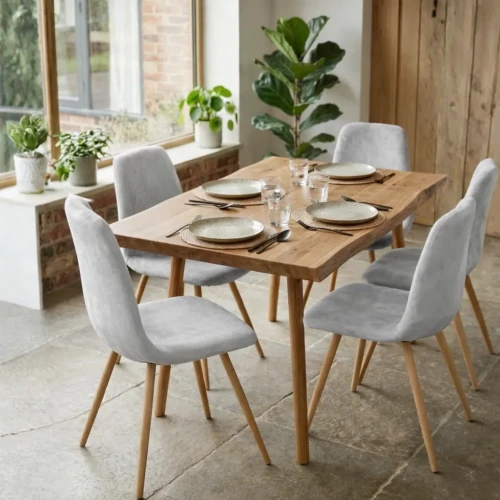 Pokrowiec na krzesło skandynawskie WELUR Jasny Szary