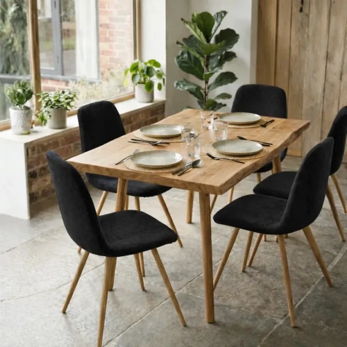 Pokrowiec na krzesło skandynawskie WELUR Czarny