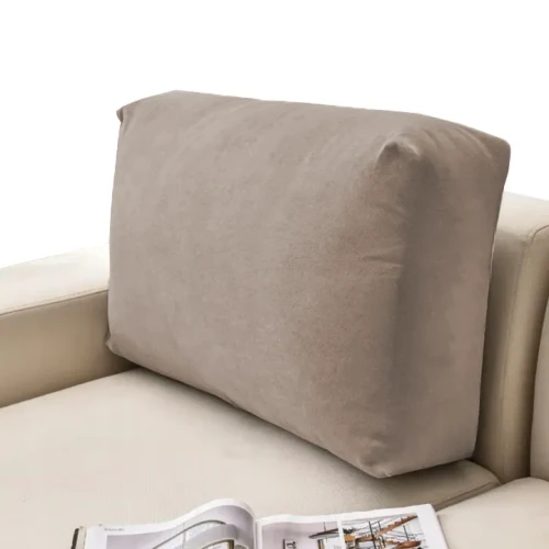 POKROWIEC NA PODUSZKĘ OPARCIE KANAPY BEŻ CAPPUCCINO WELUR 40-80 CM