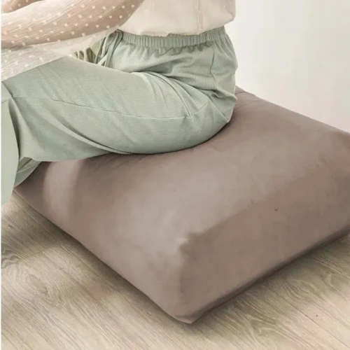 POKROWIEC NA PODUSZKĘ OPARCIE KANAPY BEŻ CAPPUCCINO WELUR 40-80 CM