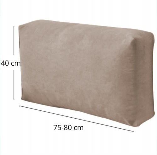 POKROWIEC NA PODUSZKĘ OPARCIE KANAPY BEŻ CAPPUCCINO WELUR 40-80 CM