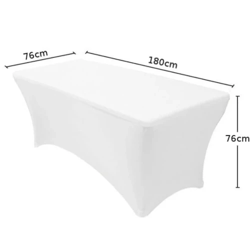 Pokrowiec na stół cateringowy bankietowy GŁADKI Biały 180x76 cm