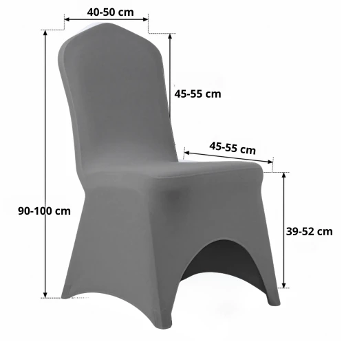 Pokrowiec na krzesło weselne 190 gsm GADKI Stalowy