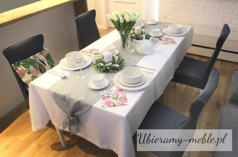 Pokrowiec na krzesło uniwersalny GŁADKI Grafitowy