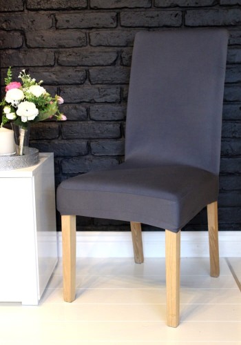 Pokrowiec na krzesło uniwersalny GŁADKI Grafitowy