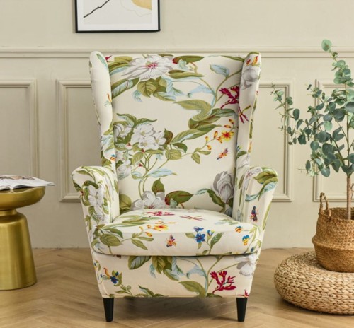 Pokrowiec na fotel USZAK GŁADKI Jasne Kwiaty