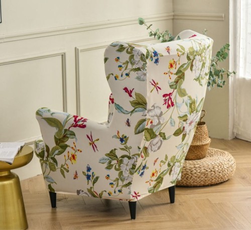 Pokrowiec na fotel USZAK GŁADKI Jasne Kwiaty