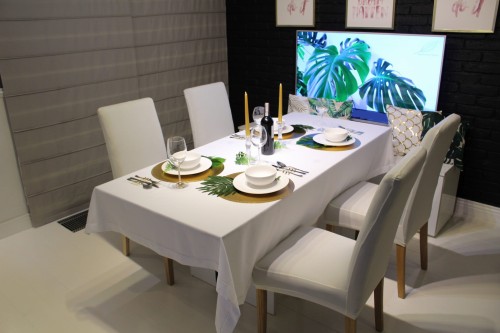 Pokrowiec na krzesło uniwersalny GŁADKI Ecru