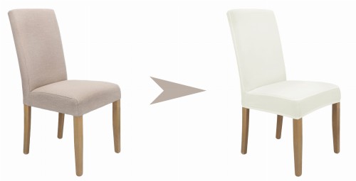 Pokrowiec na krzesło uniwersalny GŁADKI Ecru