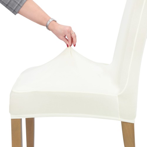 Pokrowiec na krzesło uniwersalny GŁADKI Ecru