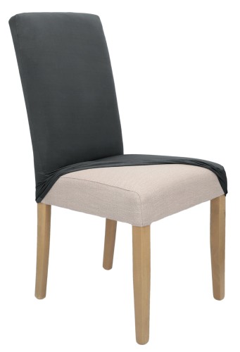 Pokrowiec na krzesło uniwersalny GŁADKI Grafitowy