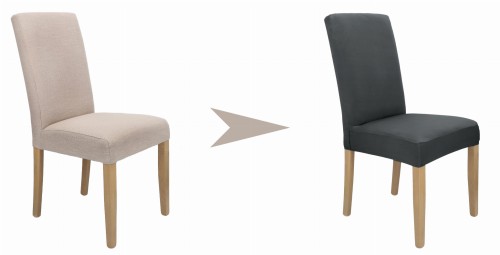 Pokrowiec na krzesło uniwersalny GŁADKI Grafitowy