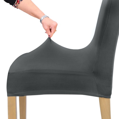 Pokrowiec na krzesło uniwersalny GŁADKI Grafitowy