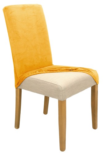 Pokrowiec na krzesło uniwersalny WELUR Musztardowy